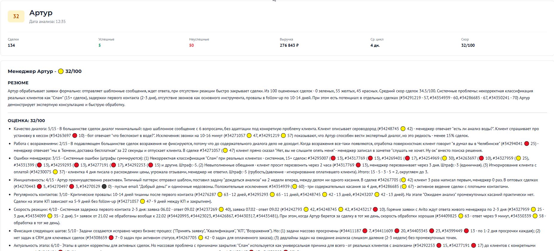 Филин - разбор сотрудников и профиль менеджера